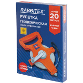 Рулетка геодезическая 20 м х 13 мм, лента фибергласс, открытый корпус, RABBITEX (РАББИТЕКС), 671366 за 225 ₽. Рулетки.  Доставка по РФ. Без переплат!