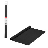 Бумага гофрированная/креповая, 32 г/м2, 50х250 см, черная, в рулоне, BRAUBERG, 112530 за 49 ₽. Бумага цветная крепированная.  Доставка по РФ. Без переплат!