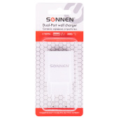 Зарядное устройство быстрое сетевое (220 В) SONNEN, USB QC 3.0 + Type-C PD 20 Вт, 3 А, белое, 455505 за 683 ₽. Зарядные устройства для портативной электроники.  Доставка по РФ. Без переплат!