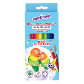 Карандаши цветные акварельные ЮНЛАНДИЯ "ЮНЫЙ ВОЛШЕБНИК", 12 цветов, шестигранные, грифель 3 мм, натуральное дерево, 181402 за 149 ₽. Карандаши цветные акварельные.  Доставка по РФ. Без переплат!