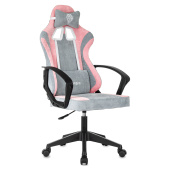 Кресло компьютерное BRABIX "Forcer GM-127", 2 подушки, ткань, розовое/серое, 533215 за 9&nbsp;758 ₽. Кресла игровые.  Доставка по РФ. Без переплат!