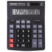 Калькулятор настольный ОФИСМАГ OFM-333 (200x154 мм) 12 разрядов, двойное питание, ЧЕРНЫЙ, 250462 за 717 ₽. Калькуляторы настольные.  Доставка по РФ. Без переплат!