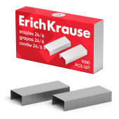 Скобы для степлера №24/6, 1000 штук, ERICH KRAUSE, до 20 листов, 1189 за 65 ₽. Скобы для степлеров.  Доставка по РФ. Без переплат!