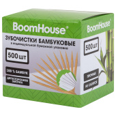 Зубочистки бамбуковые 500 шт. в индивидуальной бумажной упаковке, BOOMHOUSE (БУМХАУС), 701953 за 96 ₽. Зубочистки.  Доставка по РФ. Без переплат!