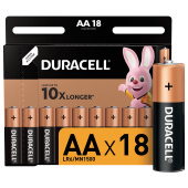 Батарейки КОМПЛЕКТ 18 шт., DURACELL Basic ОРИГИНАЛ, AA (LR6, 15А), алкалиновые, пальчиковые за 2 753 ₽. Батарейки.  Доставка по РФ. Без переплат!