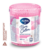 Ватные палочки КОМПЛЕКТ 100 шт., AURA, пластиковый стакан, 13143 за 54 ₽. Ватные палочки и диски.  Доставка по РФ. Без переплат!