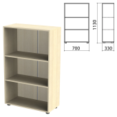 Шкаф (стеллаж) "Канц" 700х330х1130 мм, 2 полки, цвет дуб молочный, ШК39.15 за 6&nbsp;086 ₽. Набор мебели "Канц Микс".  Доставка по РФ. Без переплат!