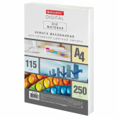 Бумага BRAUBERG DIGITAL SILK, мелованная, матовая, А4, 115 г/м, 250 л., для полноцветной лазерной печати, 130% (CIE), 116395 за 808 ₽. Бумага для цветной лазерной печати.  Доставка по РФ. Без переплат!