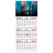 Календарь квартальный на 2026 г., 3 блока, 3 гребня, бегунок, мелованная бумага, BRAUBERG, "Мегаполис", 116792 за 153 ₽. Календари настенные.  Доставка по РФ. Без переплат!