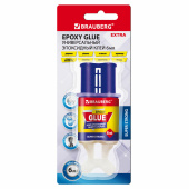 Клей универсальный эпоксидный шприц (смола+отвердитель) 3+3 мл суперпрочный, BRAUBERG EXTRA, 608104 за 117 ₽. Клей специальный.  Доставка по РФ. Без переплат!