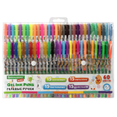 Ручки гелевые BRAUBERG KIDS "CUTE ANIMALS", НАБОР 60 ЦВЕТОВ, корпус с печатью, узел 1 мм, линия письма 0,7 мм, 144450 за 630 ₽. Наборы гелевых ручек.  Доставка по РФ. Без переплат!