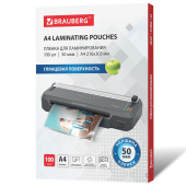 Пленки-заготовки для ламинирования УЛЬТРАТОНКИЕ А4, КОМПЛЕКТ 100 шт., 50 мкм, BRAUBERG, 533116 за 447 ₽. Пакеты для ламинирования.  Доставка по РФ. Без переплат!