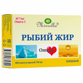 Рыбий жир пищевой 370 мг, источник ПНЖК Омега-3, капсулы 100 шт., БАД, МИРРОЛЛА, ЦБ-00031699 за 82 ₽. Биологически активные добавки.  Доставка по РФ. Без переплат!