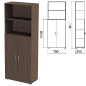 Шкаф полузакрытый "Канц", 700х350х1830 мм, цвет венге (КОМПЛЕКТ) за 10 928 ₽. Набор мебели "Канц Микс".  Доставка по РФ. Без переплат!