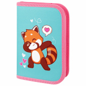 Пенал ПИФАГОР, 1 отделение, полиэстер, 19х13 см, "Red panda", 272283 за 139 ₽. Пеналы каркасные.  Доставка по РФ. Без переплат!