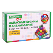 Запасные бусины для АКВАМОЗАИКИ с карточками-трафаретами 15 цветов 1500 штук, BRAUBERG KIDS, 664914 за 429 ₽. Создание аппликаций.  Доставка по РФ. Без переплат!