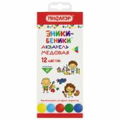 Краски акварельные медовые ПИФАГОР "ЭНИКИ-БЕНИКИ NEW", 12 цветов, картонная коробка европодвес, 192518 за 59 ₽. Акварель школьная.  Доставка по РФ. Без переплат!