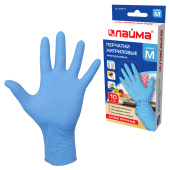 Перчатки нитриловые многоразовые ОСОБО ПРОЧНЫЕ, 5 пар (10 штук), размер 7-8, M (средний), голубые, LAIMA, 605017 за 173 ₽. Перчатки латексные и резиновые.  Доставка по РФ. Без переплат!
