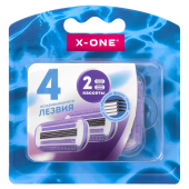 Кассеты для бритвенного станка многоразового женского, 4 лезвия, 2 кассеты, X-ONE (ИКС-УАН), 700019 за 153 ₽. Сменные кассеты, лезвия.  Доставка по РФ. Без переплат!