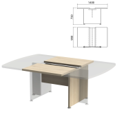 Модуль стола для переговоров "Приоритет" 1400х900х750 мм, кронберг (КОМПЛЕКТ) за 28 127 ₽. Набор мебели "Приоритет".  Доставка по РФ. Без переплат!