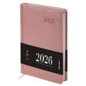 Ежедневник датированный 2026, А5, 138х213 мм, BRAUBERG "Impression", под кожу, розовый, 117514 за 425 ₽. Ежедневники с покрытием "под кожу и ткань".  Доставка по РФ. Без переплат!