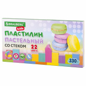 Пластилин классический пастельные цвета BRAUBERG KIDS, 22 цвета, 330 грамм, стек, 106682 за 224 ₽. Пластилин.  Доставка по РФ. Без переплат!