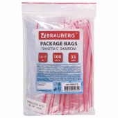 Пакеты с замком ZIP LOCK "зиплок", комплект 100 шт., 120х170 мм, ПВД, толщина 35 микрон, BRAUBERG, 606212 за 122 ₽. Пакеты с замком "зиплок".  Доставка по РФ. Без переплат!