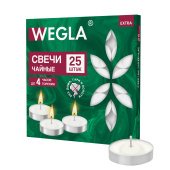 Свечи чайные литые в гильзе WEGLA (ВЕГЛА) EXTRA, до 4 часов горения, вес 10 грамм, КОМПЛЕКТ 25 штук, 702570 за 153 ₽. Свечи чайные.  Доставка по РФ. Без переплат!