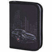 Пенал BRAUBERG, 1 отделение, 1 откидная планка, полиэстер, 21х14 см, "Night Car", 271522 за 423 ₽. Пеналы каркасные.  Доставка по РФ. Без переплат!