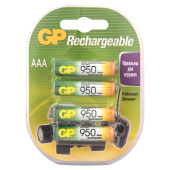 Батарейки аккумуляторные Ni-Mh мизинчиковые КОМПЛЕКТ 4 шт., AAA (HR03) 900 mAh, GP, 95AAAHC-2DECRC4 за 1 399 ₽. Аккумуляторные батарейки.  Доставка по РФ. Без переплат!