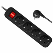 Удлинитель сетевой DEFENDER G450, 4 розетки, c заземлением, выключатель, 10А, длина 5 м, черный, 99339 за 568 ₽. Удлинители сетевые.  Доставка по РФ. Без переплат!