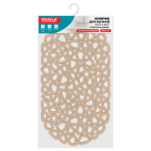 Коврик для ванны противоскользящий 68х37 см, "Треугольники", овальный, бежевый, ПВХ, PRIMILA (ПРИМИЛА), 700380 за 228 ₽. Коврики для ванной комнаты.  Доставка по РФ. Без переплат!