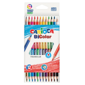 Карандаши двусторонние CARIOCA "Bi-color", 12 штук, 24 цвета, трехгранные, грифель 3 мм, натуральное дерево, 42991 за 305 ₽. Карандаши цветные.  Доставка по РФ. Без переплат!