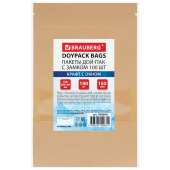 Пакеты дой-пак с замком ZIP LOCK, крафт с окном 50 мм, 140х200 + 40 мм, КОМПЛЕКТ 100 штук, 150 мкм, BRAUBERG, 700690 за 604 ₽. Пакеты с замком "зиплок".  Доставка по РФ. Без переплат!