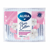 Ватные палочки КОМПЛЕКТ 200 шт., AURA, пакет, 13141 за 62 ₽. Ватные палочки и диски.  Доставка по РФ. Без переплат!