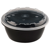 Контейнер одноразовый 950 мл, С КРЫШКОЙ, круглый, диаметр 172 мм, черный/прозрачный, ПП, ВЗЛП, 1265Ч за 37 ₽. Контейнеры одноразовые.  Доставка по РФ. Без переплат!