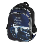 Ранец BRAUBERG QUADRO, 3 отделения, с брелоком, "Sport car", LED-ЛАМПОЧКИ, 37х28х18 см, 271359 за 6 102 ₽. Ранцы для начальной школы.  Доставка по РФ. Без переплат!