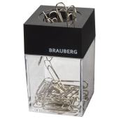 Скрепочница магнитная BRAUBERG с 30 скрепками, прозрачный корпус, 225189 за 129 ₽. Диспенсеры для скрепок.  Доставка по РФ. Без переплат!