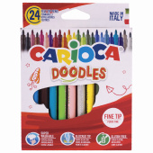 Фломастеры CARIOCA (Италия) "Doodles", 24 цвета, суперсмываемые, 42315 за 425 ₽. Фломастеры классические. Доставка по РФ. Без переплат!