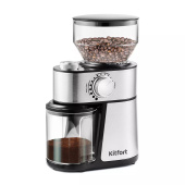 Кофемолка KITFORT КТ-717, мощность 200 Вт, вместимость 100 г, 14 степеней помола, стальная за 6&nbsp;019 ₽. Кофемолки.  Доставка по РФ. Без переплат!