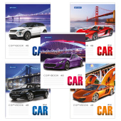 Тетрадь А5, 48 л., BRAUBERG скоба, клетка, обложка картон, КРУТЫЕ ТАЧКИ 2, 402052 за 43 ₽. Тетради 40-48 листов.  Доставка по РФ. Без переплат!