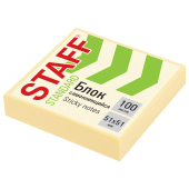 Блок самоклеящийся (стикеры) STAFF STANDARD, ПАСТЕЛЬНЫЙ 51х51 мм, желтый, 100 листов, 116577 за 19 ₽. Блоки самоклеящиеся.  Доставка по РФ. Без переплат!