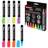 Маркеры меловые CHALK LIQUID MARKER, НЕОН, НАБОР 8 ЦВЕТОВ, 3 мм, стираемые, BRAUBERG "CHALK", 152597 за 670 ₽. Маркеры меловые.  Доставка по РФ. Без переплат!