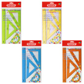 Набор чертежный большой ПИФАГОР (линейка 30 см, 2 треугольника, транспортир), прозрачный, неоновый, ассорти, 210856 за 81 ₽. Наборы чертежные.  Доставка по РФ. Без переплат!