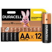 Батарейки КОМПЛЕКТ 12 шт., DURACELL Basic ОРИГИНАЛ, AA (LR6, 15А), алкалиновые, пальчиковые за 1 664 ₽. Батарейки.  Доставка по РФ. Без переплат!