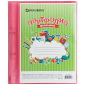 Папка для портфолио школьника, 2 кольца, 20 файлов, пластик полупрозрачный, красная, BRAUBERG, 126558 за 273 ₽. Портфолио.  Доставка по РФ. Без переплат!