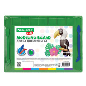 Доска для лепки А4, 280х200 мм, BRAUBERG KIDS, зеленая, 7 отделений для пластилина, 2 стека, 274258 за 91 ₽. Доски, стеки и формочки для лепки.  Доставка по РФ. Без переплат!
