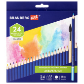 Карандаши художественные цветные акварельные BRAUBERG ART CLASSIC, 24 цвета, грифель 3,3 мм, 181530 за 396 ₽. Карандаши цветные профессиональные акварельные.  Доставка по РФ. Без переплат!