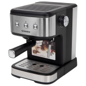 Кофеварка рожковая ручной капучинатор SONNEN CM8501, 1100 Вт, 1,5 л, 15 бар, черная/серебро, 456335 за 6&nbsp;786 ₽. Кофеварки рожковые.  Доставка по РФ. Без переплат!
