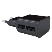 Зарядное устройство сетевое (220 В) RED LINE NT-2A, 2 порта USB, выходной ток 2,1 А, черное, УТ000009404 за 336 ₽. Зарядные устройства для портативной электроники.  Доставка по РФ. Без переплат!